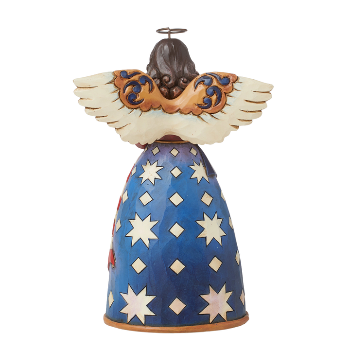 Jim Shore Heartwood Creek: Patriotic Angel in Flag Dress Figurine sparkle-castle