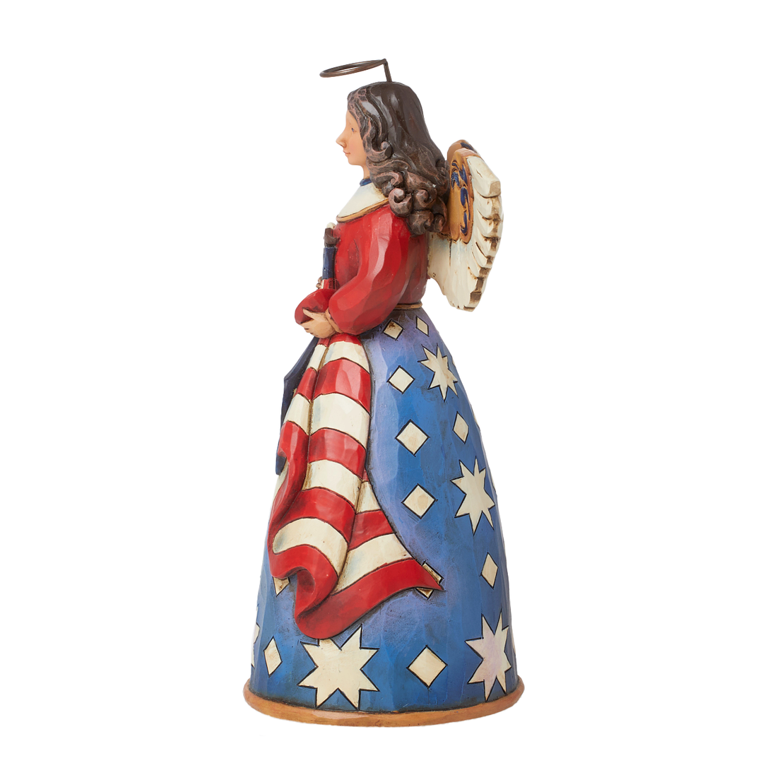 Jim Shore Heartwood Creek: Patriotic Angel in Flag Dress Figurine sparkle-castle