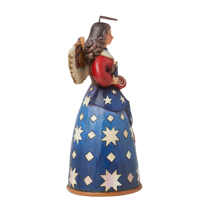 Jim Shore Heartwood Creek: Patriotic Angel in Flag Dress Figurine sparkle-castle