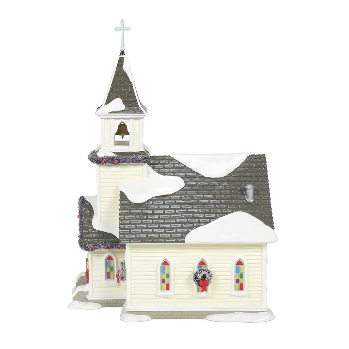 Department 56 Original Snow Village: Holy Family Church, Set of 2 sparkle-castle