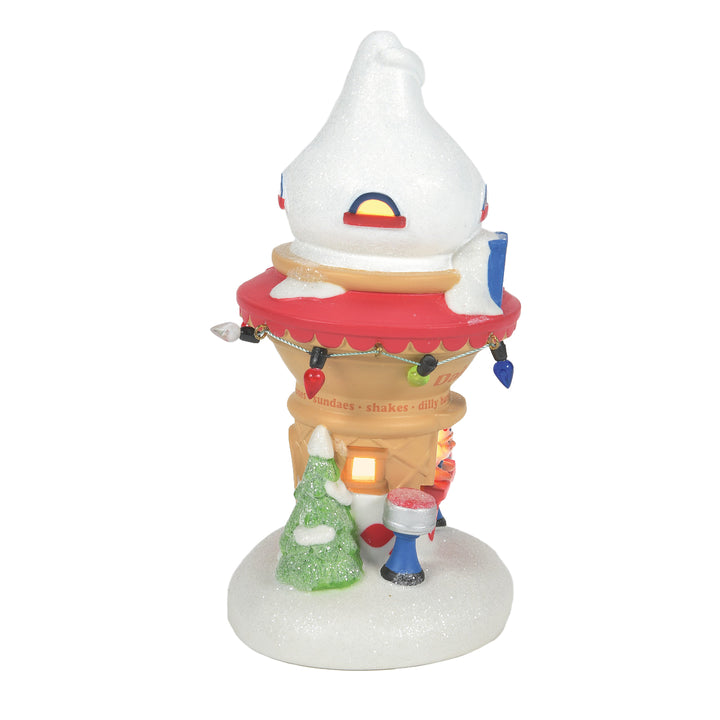 Department 56 Original Snow Village: Santa's DQ® Cone House sparkle-castle