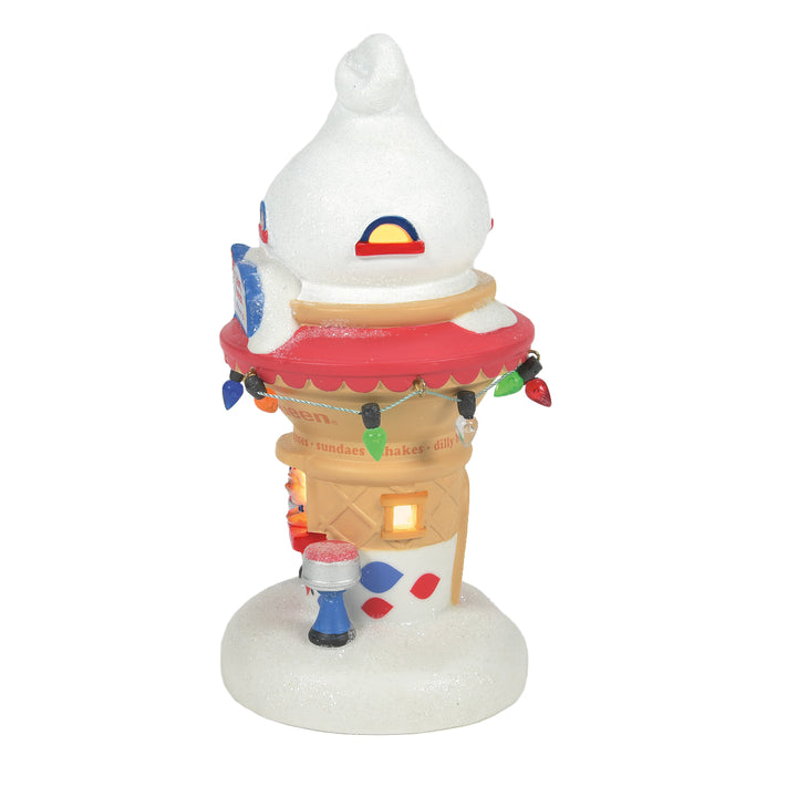 Department 56 Original Snow Village: Santa's DQ® Cone House sparkle-castle