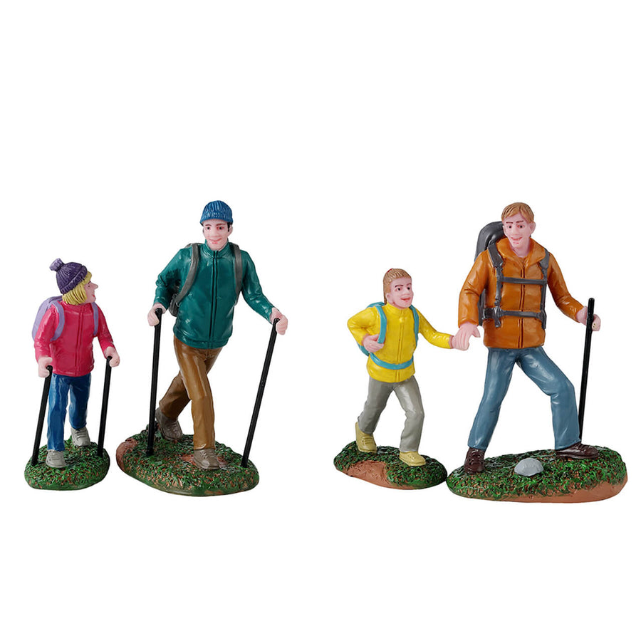 Lemax Vail Village Accessory: Father And Daughter Hikers, Set Of 4 sparkle-castle