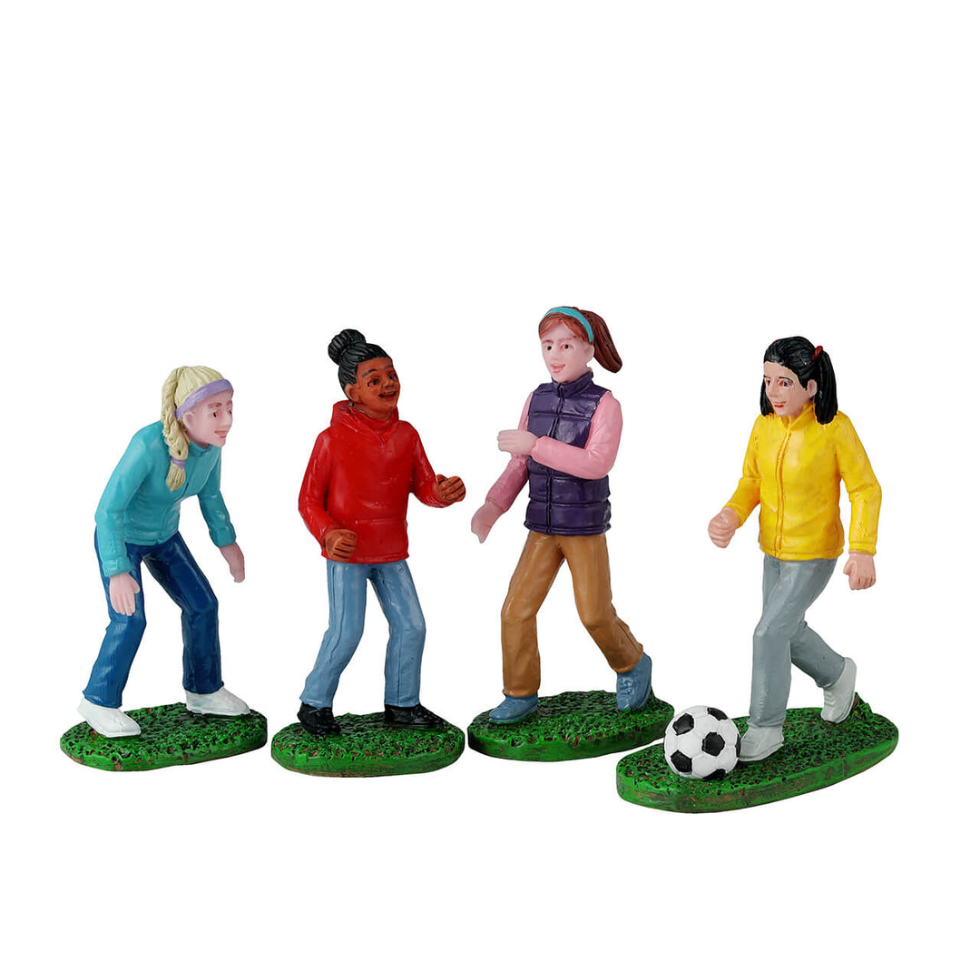 Lemax General Products Village Accessory: Girls Soccer Game sparkle-castle