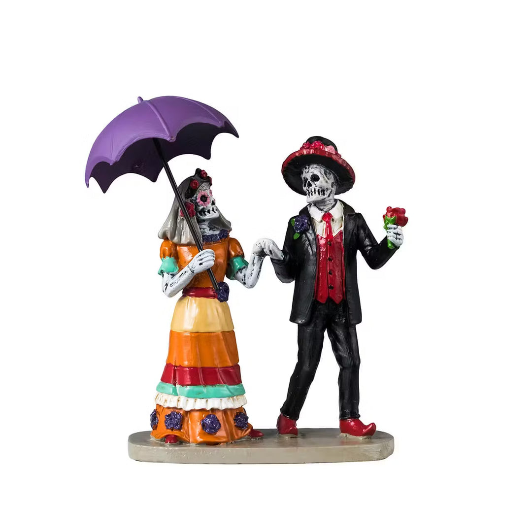 Lemax Spooky Town Halloween Village Accessory: Los Muertos Romance sparkle-castle