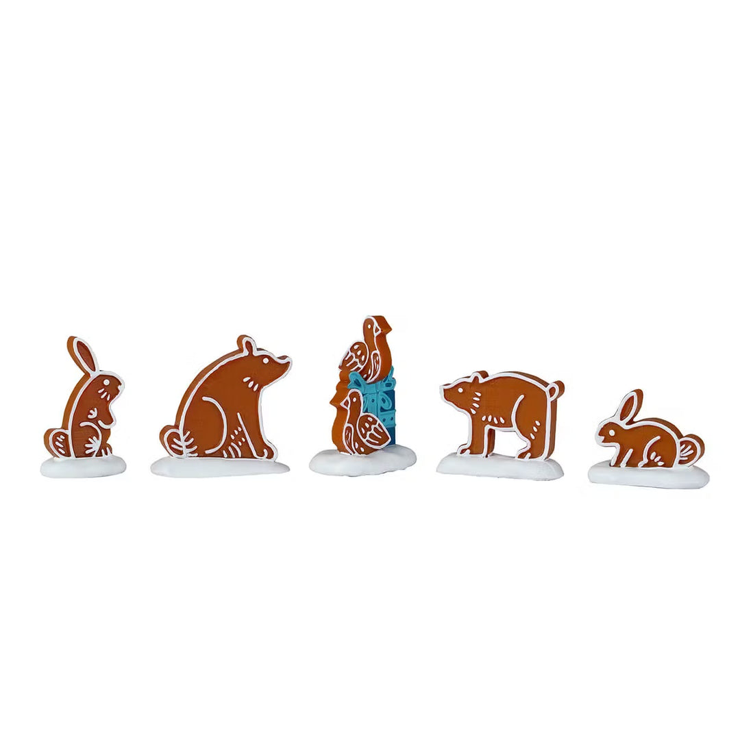 Lemax Sugar 'N Spice Village Accessory: Gingerbread Animals, Set of 5 sparkle-castle