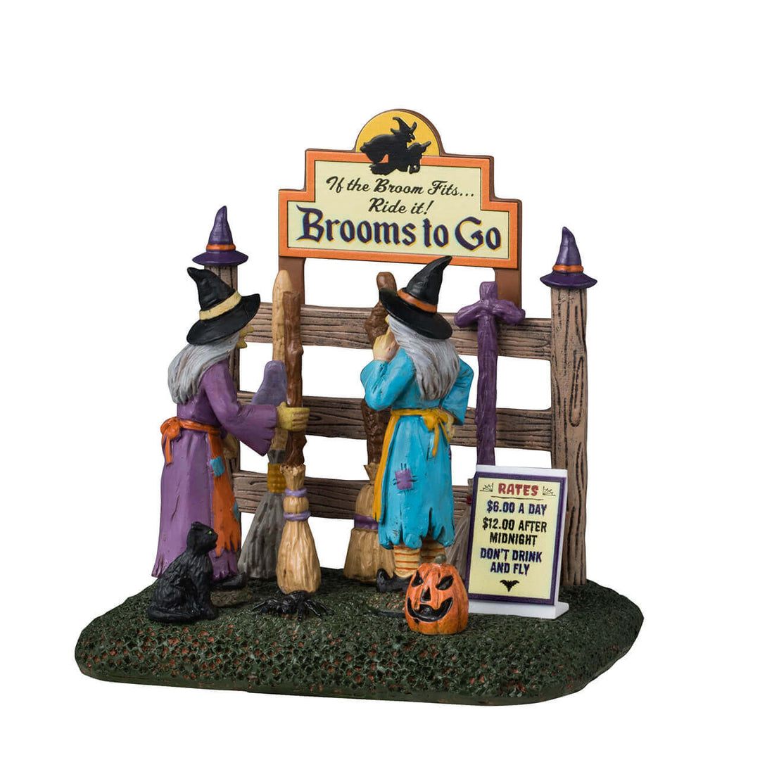 Lemax Spooky Town Halloween Village Accessory: Brooms To Go sparkle-castle