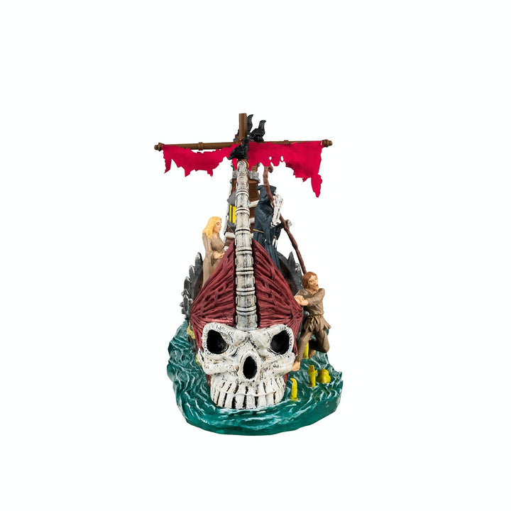 Lemax Spooky Town Halloween Village Accessory: Ferry On River Styx sparkle-castle