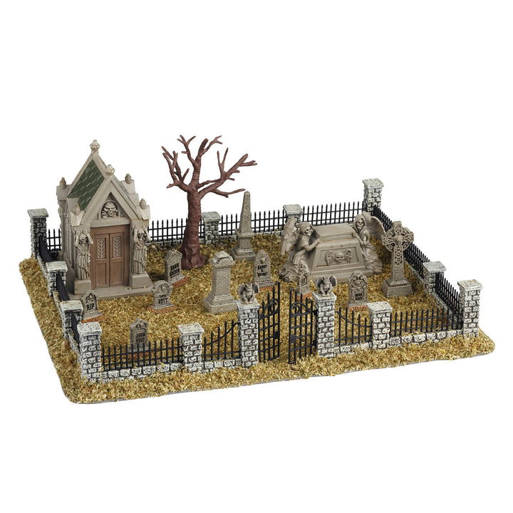 Lemax Spooky Town Halloween Village Accessory: Haunted Souls Graveyard sparkle-castle