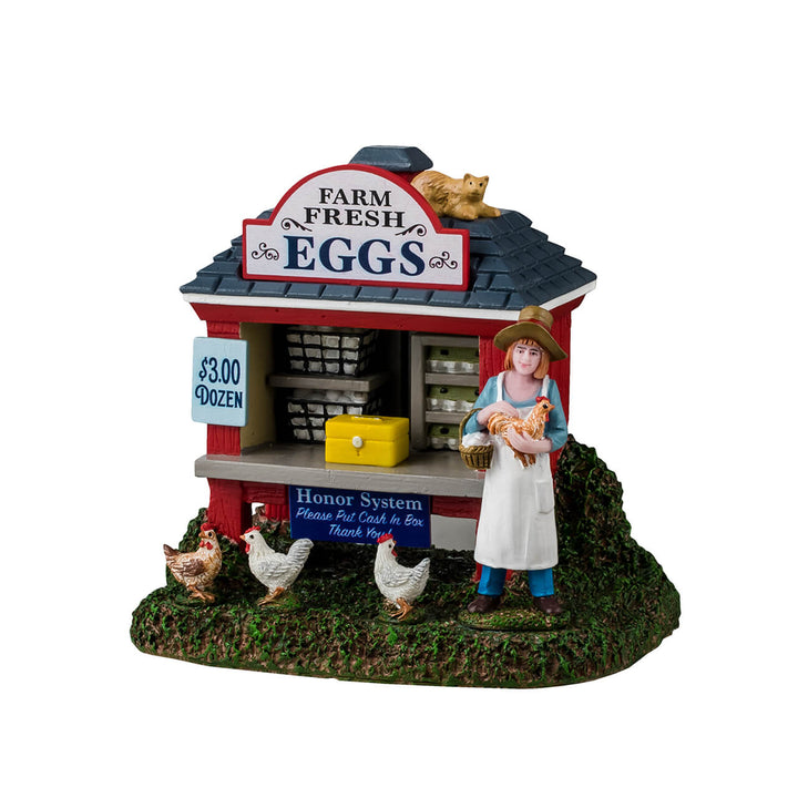 Lemax Harvest Crossing Village Accessory: Egg-Cellent Egg Stand sparkle-castle