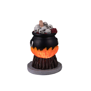 Lemax Spooky Town Halloween Village Accessory: Skull Stew Cauldron sparkle-castle