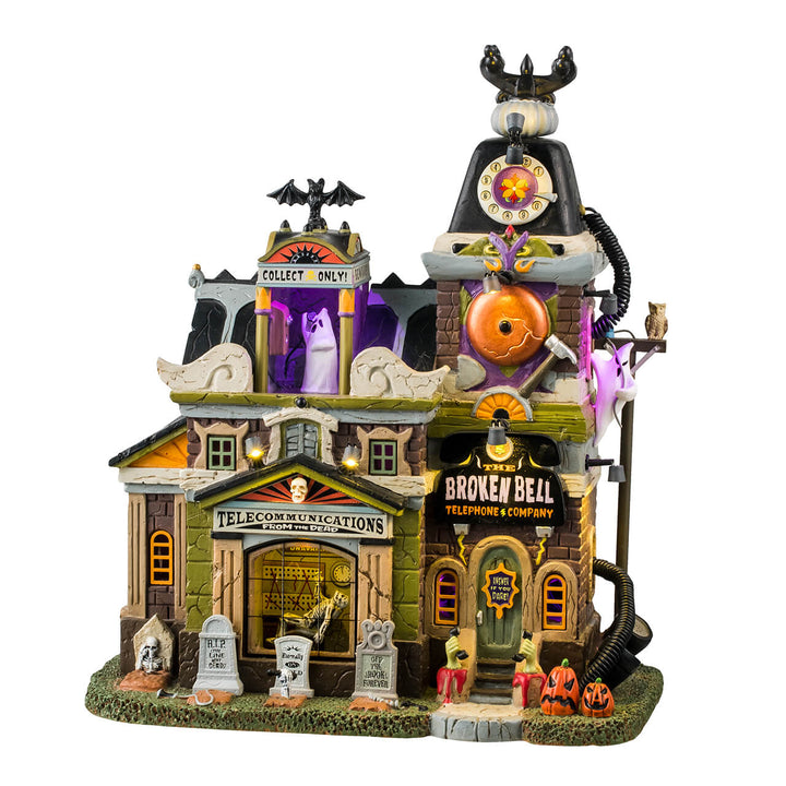 Lemax Spooky Town Halloween Village: Broken Bell Telephone Co. sparkle-castle