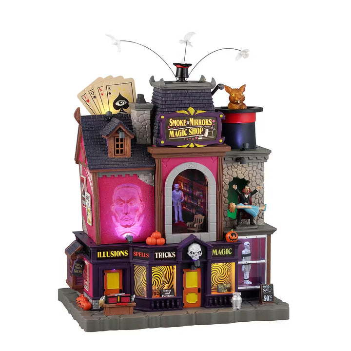 Lemax Spooky Town Halloween Village: Smoke & Mirrors Magic Shop sparkle-castle