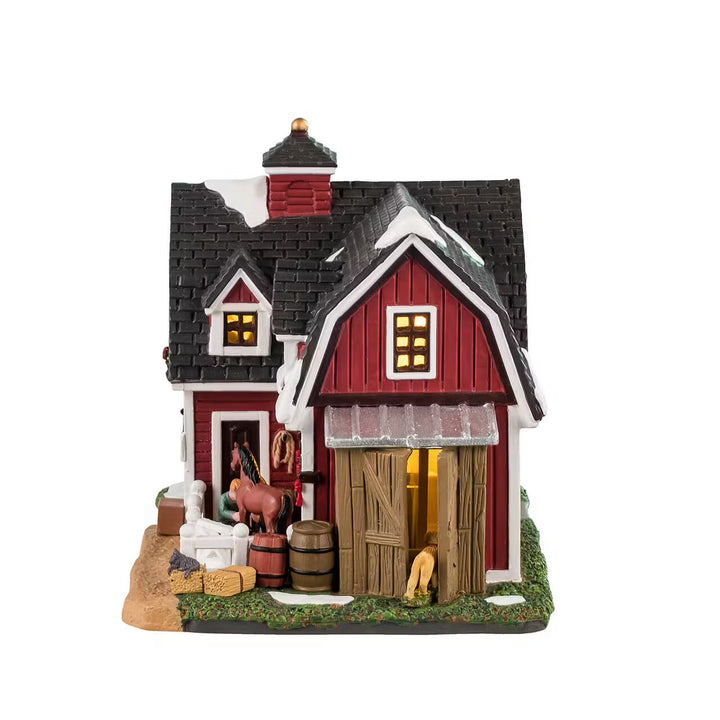 Lemax Harvest Crossing Village: Red Barn Veterinary Hospital sparkle-castle