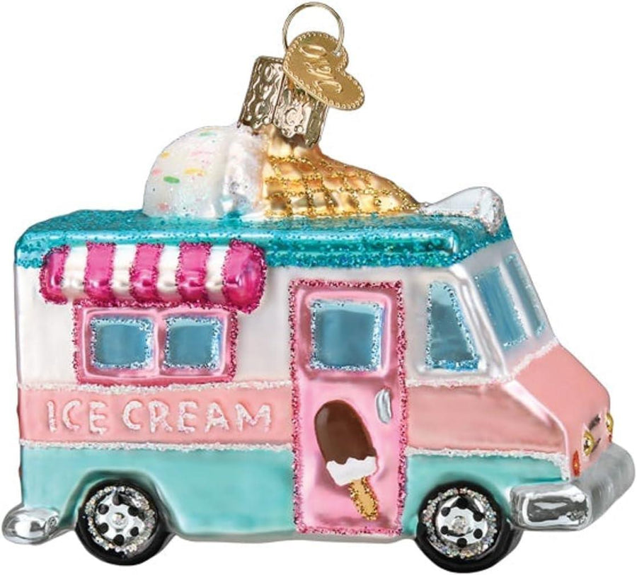 Old World Christmas Ice Cream Truck Ornament sparkle-castle