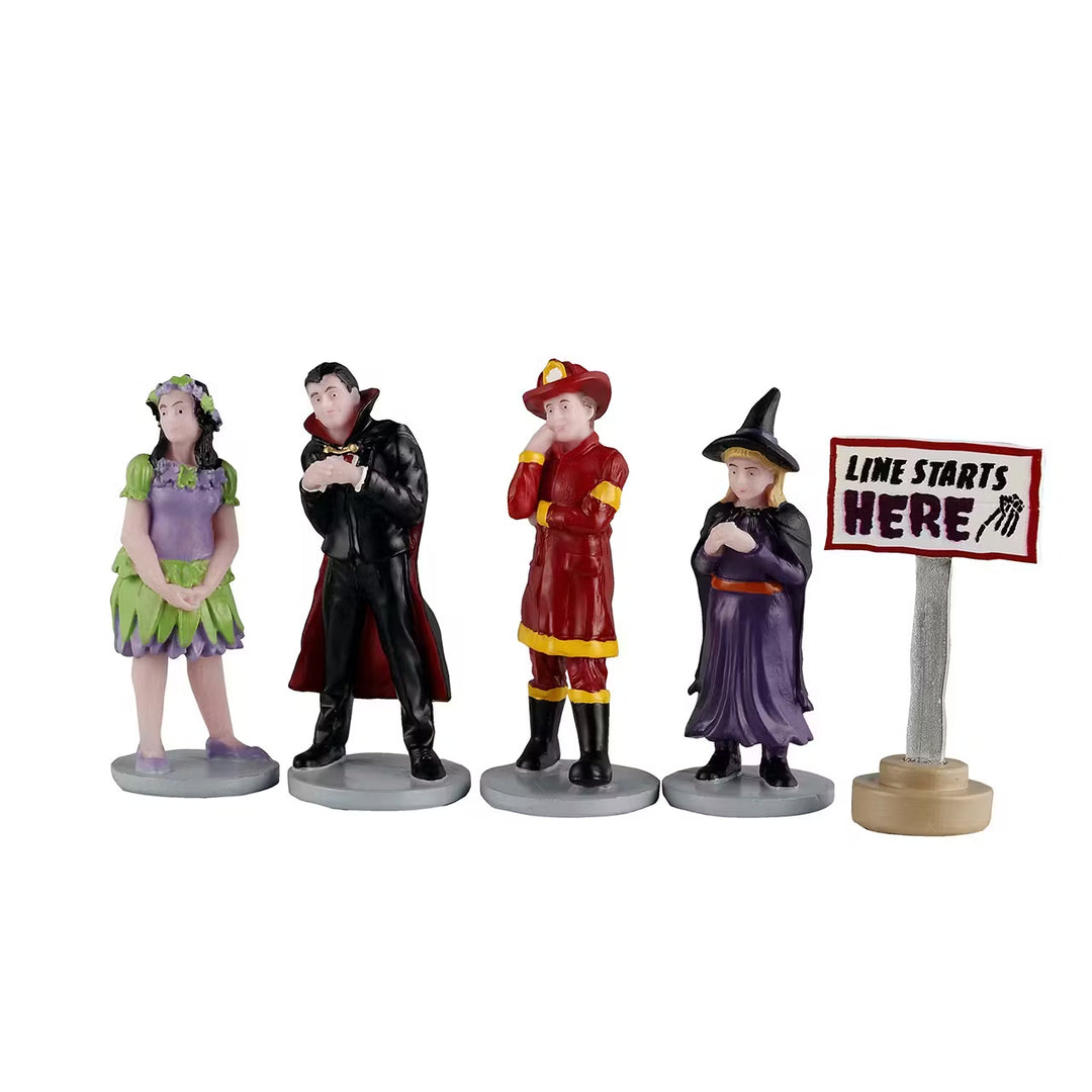 Lemax Spooky Town Halloween Village Accessory: Line Starts Here, Set of 5 sparkle-castle