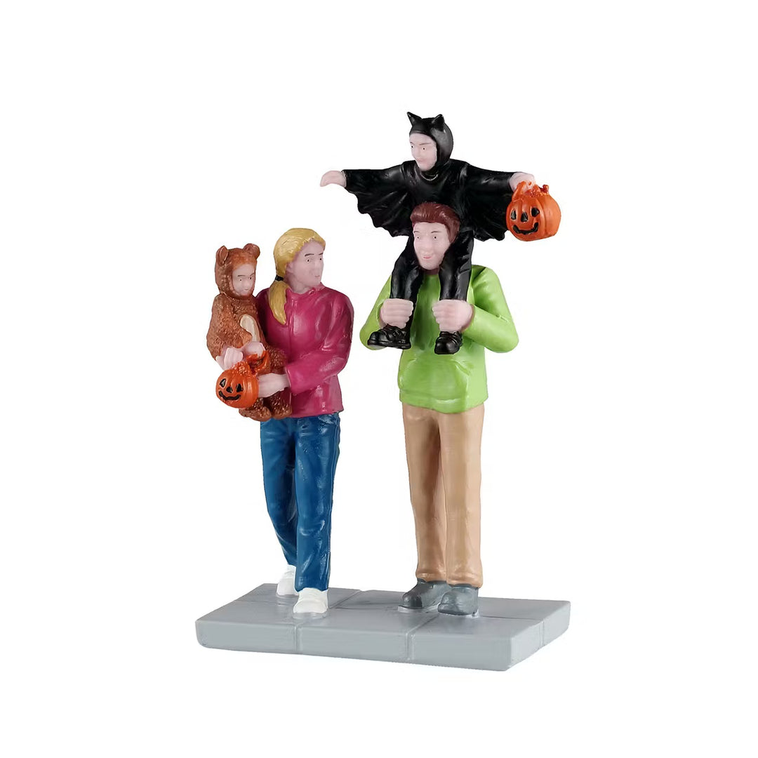 Lemax Spooky Town Halloween Village Accessory: Neighborhood Trick-Or-Treaters sparkle-castle