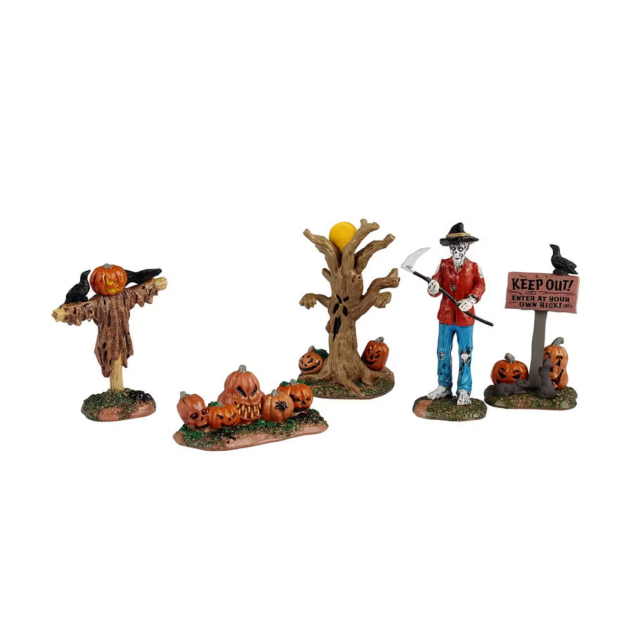 Lemax Spooky Town Halloween Village Accessory: Creepy Pumpkin Patch, Set of 5 sparkle-castle