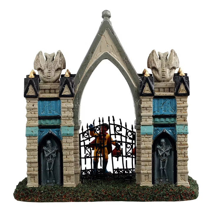 Lemax Spooky Town Halloween Village Accessory: Gargoyle Gate sparkle-castle