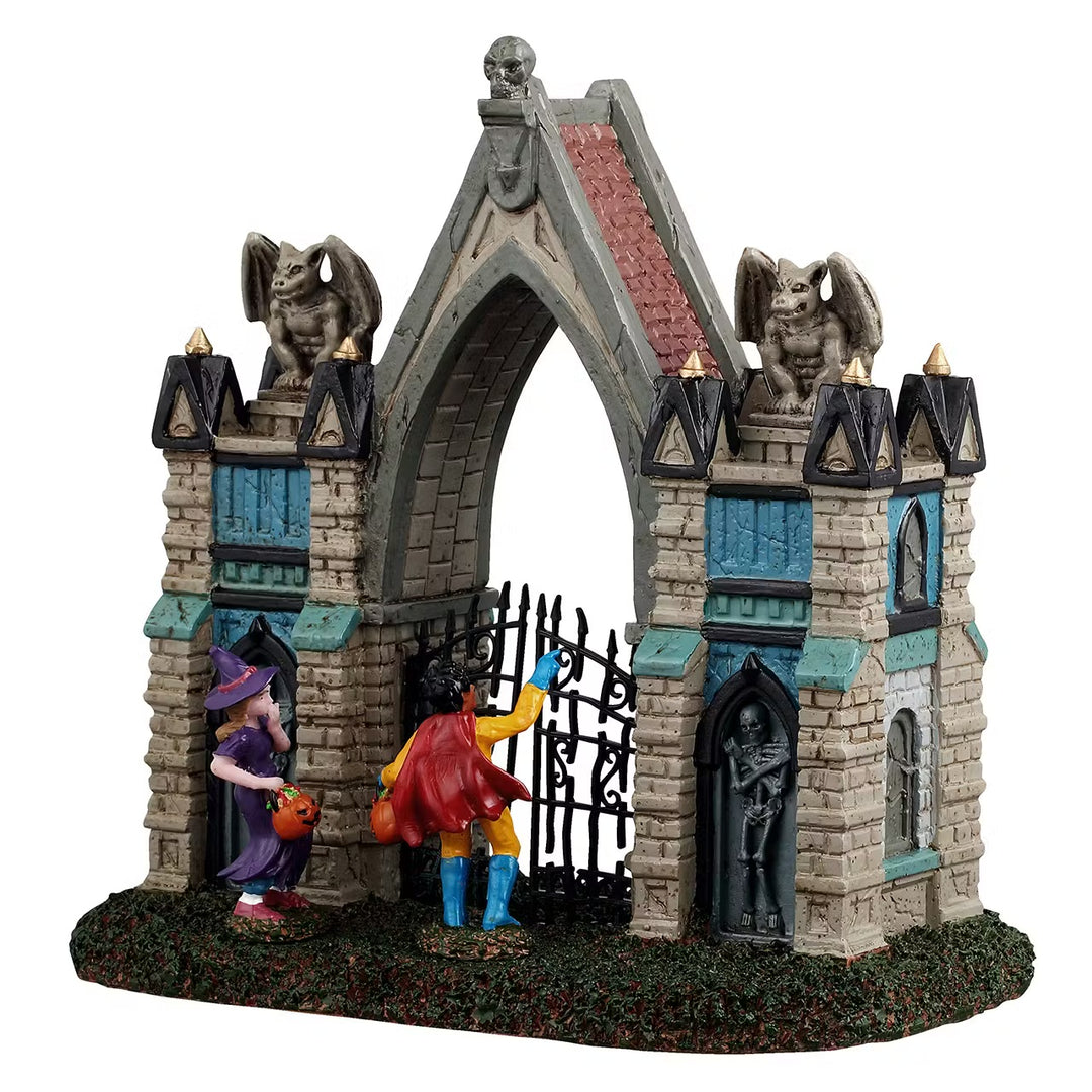 Lemax Spooky Town Halloween Village Accessory: Gargoyle Gate sparkle-castle