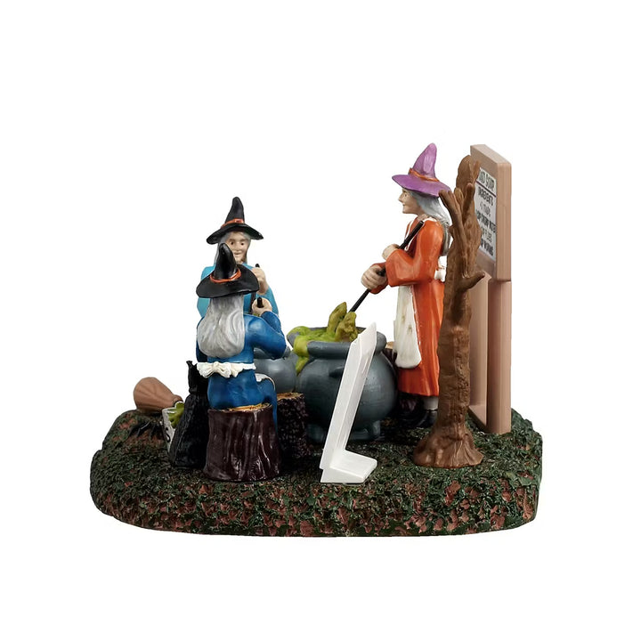 Lemax Spooky Town Halloween Village Accessory: The Cooking Coven sparkle-castle