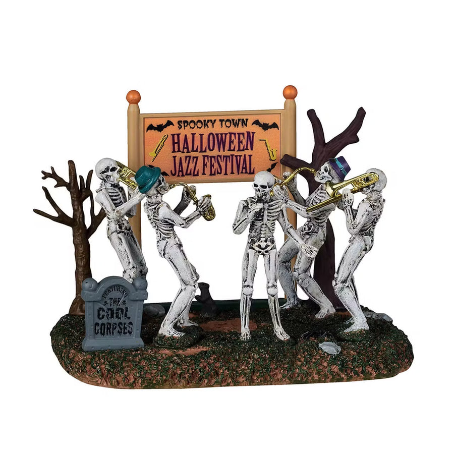 Lemax Spooky Town Halloween Village Accessory: Spooky Town Halloween Jazz Festival sparkle-castle