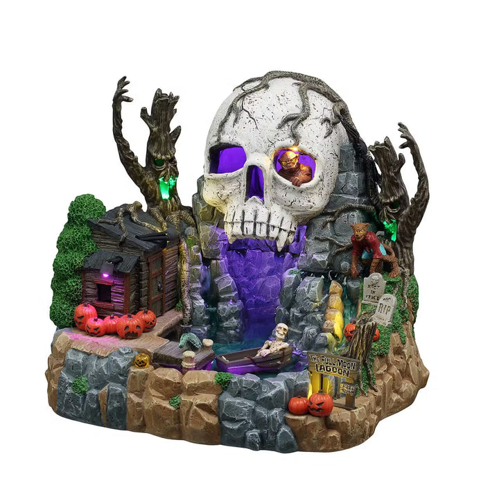 Lemax Spooky Town Halloween Village: The Full Moon Lagoon sparkle-castle