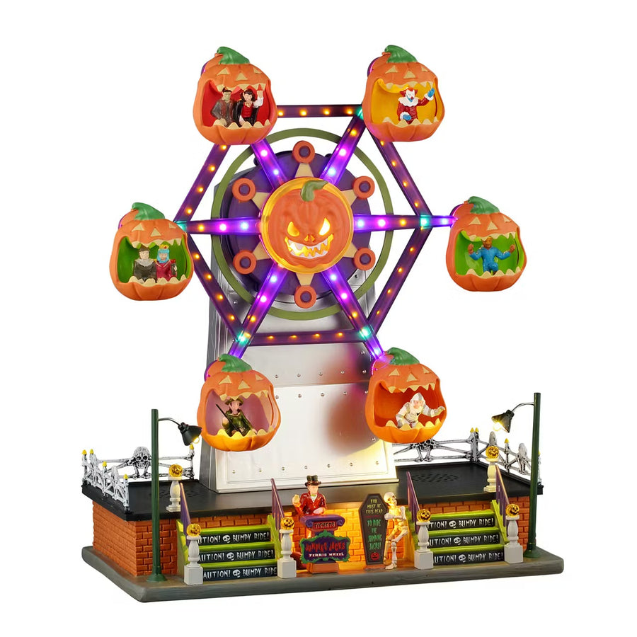 Lemax Spooky Town Halloween Village: Jumping Jacks Ferris Wheel sparkle-castle