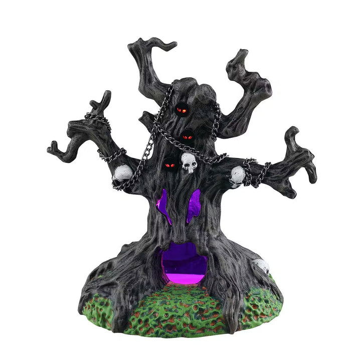 Lemax Spooky Town Halloween Village Accessory: Chained Spooky Tree sparkle-castle