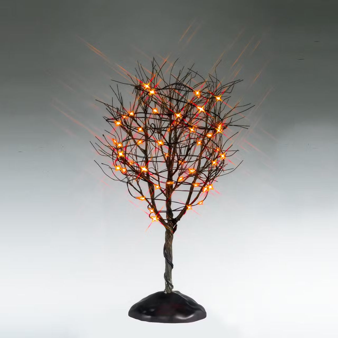 Lemax Spooky Town Halloween Village Accessory: Dry Tree With Orange Lights sparkle-castle