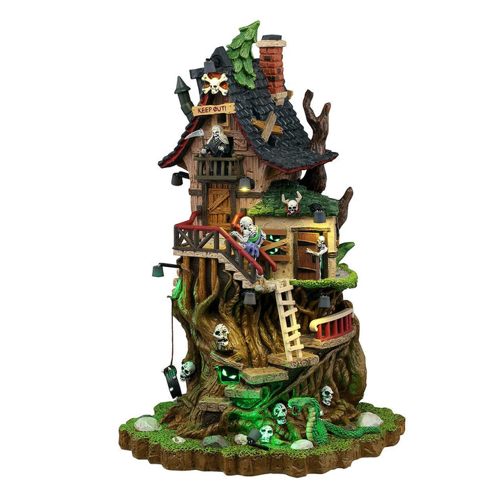 Lemax Spooky Town Halloween Village: Petrified Forest Tree House sparkle-castle