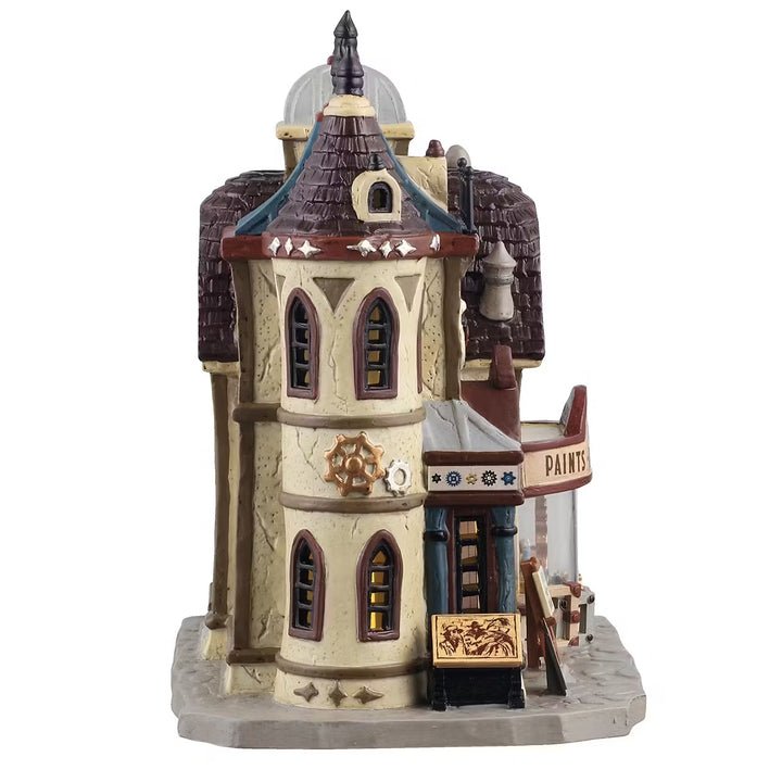 Lemax Spooky Town Halloween Village: Dorian Gray's Art Supplies sparkle-castle