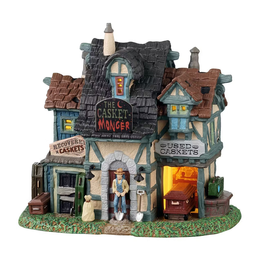 Lemax Spooky Town Halloween Village: The Casket-Monger sparkle-castle