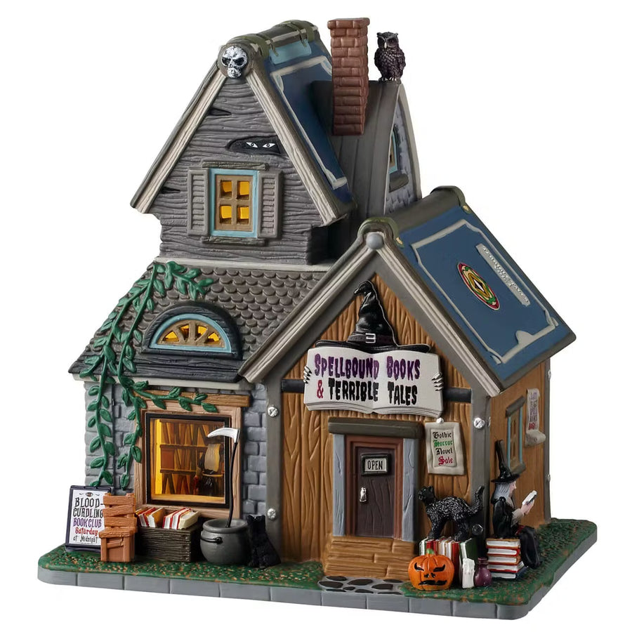 Lemax Spooky Town Halloween Village: Spellbound Books & Terrible Tales sparkle-castle