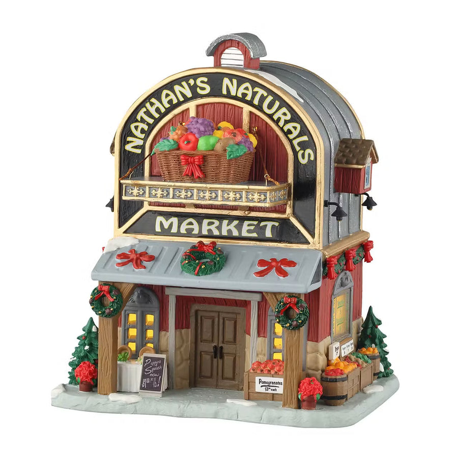 Lemax Harvest Crossing Village: Nate's Naturals Market sparkle-castle