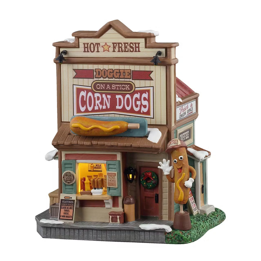 Lemax Harvest Crossing Village: Doggie On A Stick Corn Dogs sparkle-castle