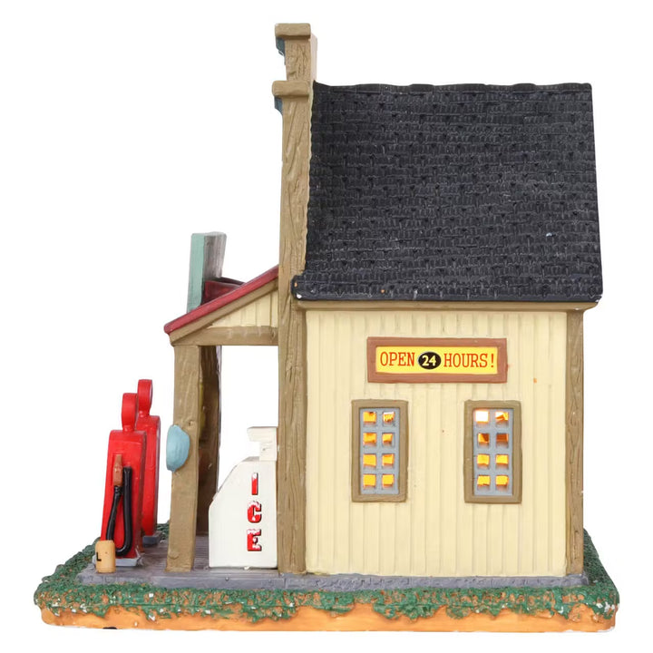 Lemax Harvest Crossing Village: Gilbert's Gasoline Station sparkle-castle