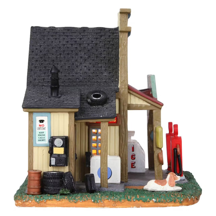 Lemax Harvest Crossing Village: Gilbert's Gasoline Station sparkle-castle