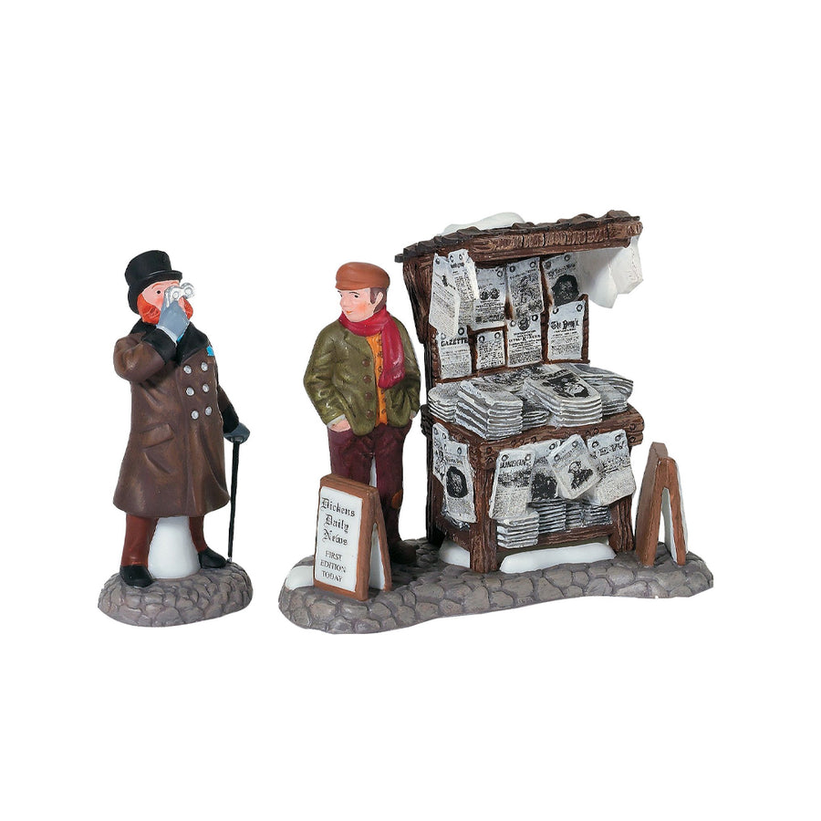 Department 56 Dickens Snow Village Accessory: London Newspaper Stand sparkle-castle