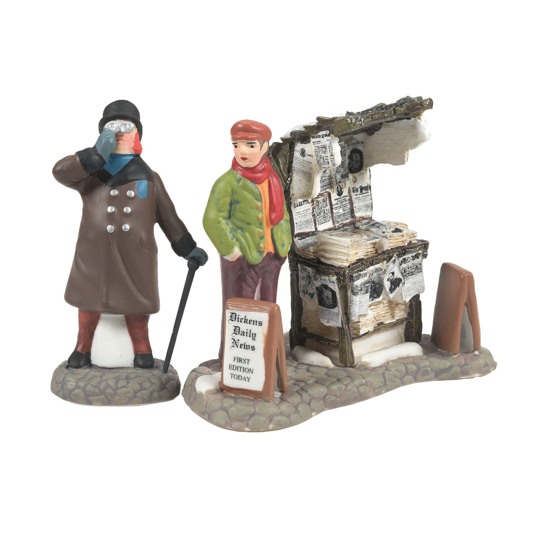 Department 56 Dickens Snow Village Accessory: London Newspaper Stand sparkle-castle