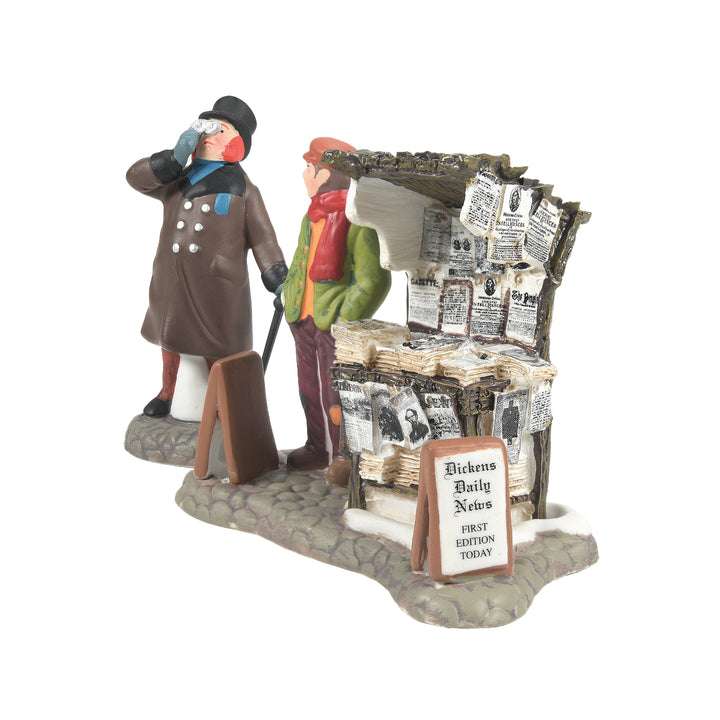 Department 56 Dickens Snow Village Accessory: London Newspaper Stand sparkle-castle