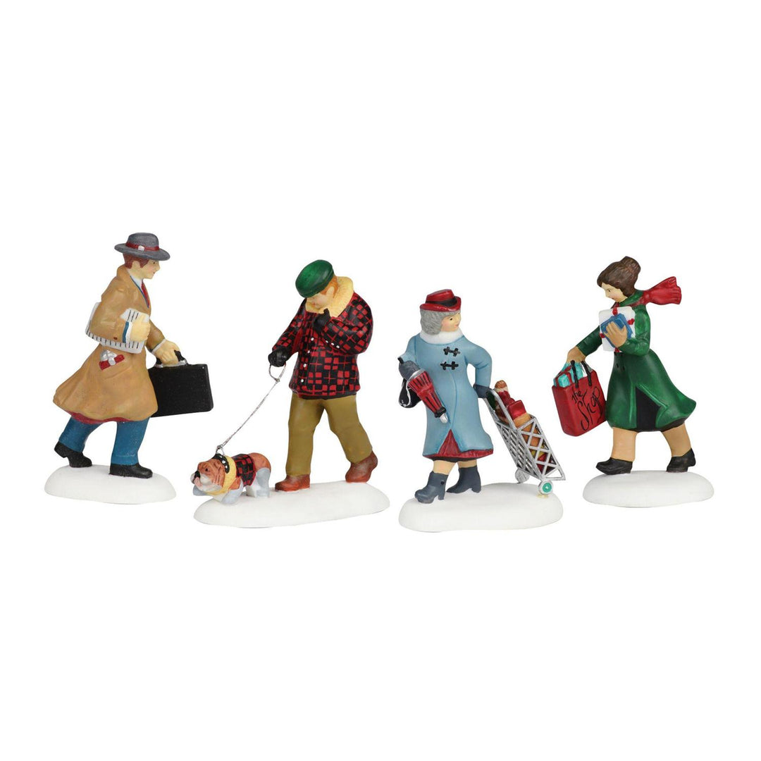 Department 56 Christmas in The City Village Accessory: Busy City Sidewalks, Set of 4 sparkle-castle