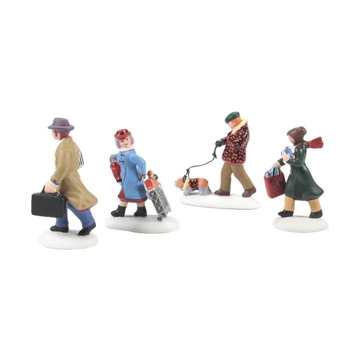 Department 56 Christmas In The City Village Accessory: Busy City Sidewalks, Set of 4 sparkle-castle