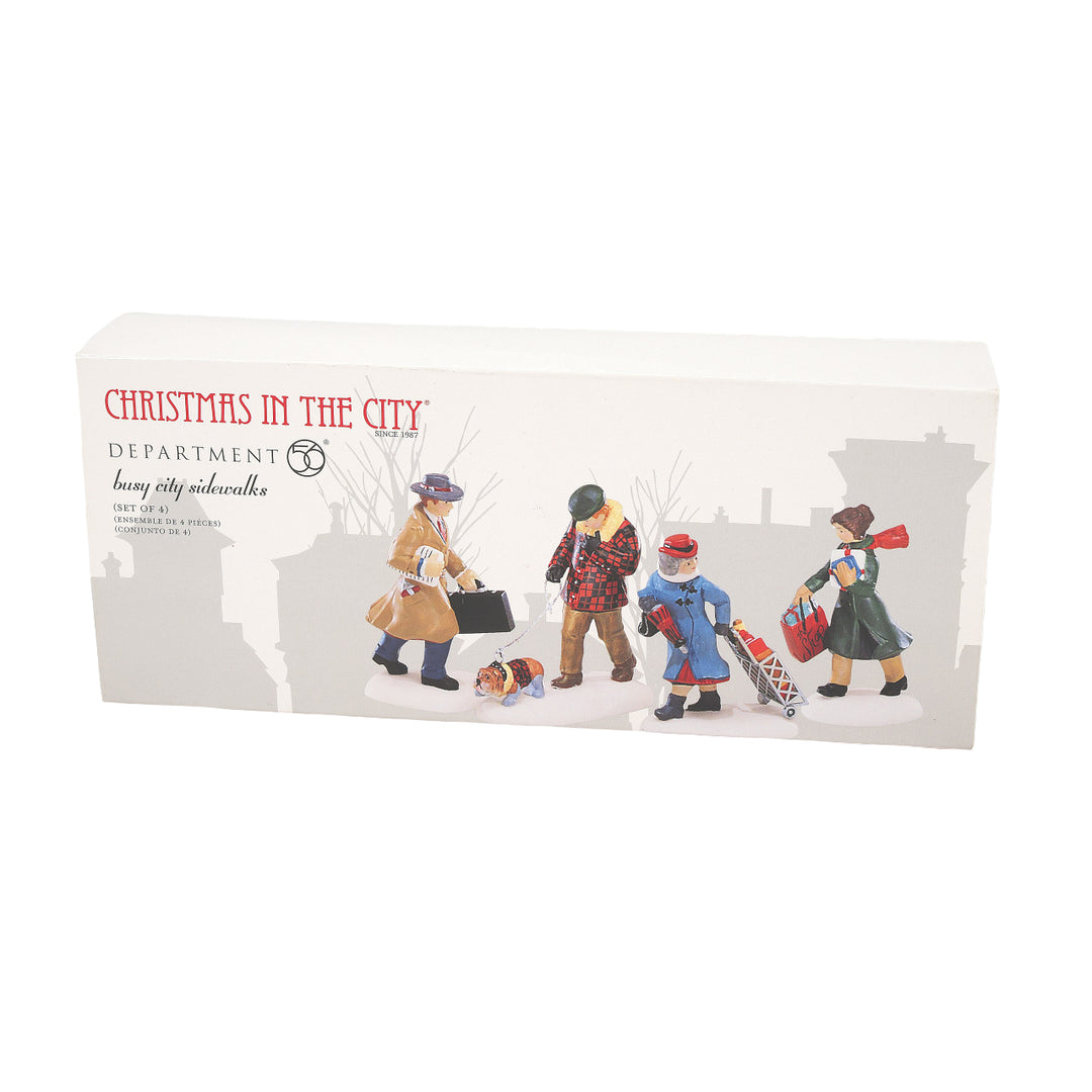 Department 56 Christmas In The City Village Accessory: Busy City Sidewalks, Set of 4 sparkle-castle