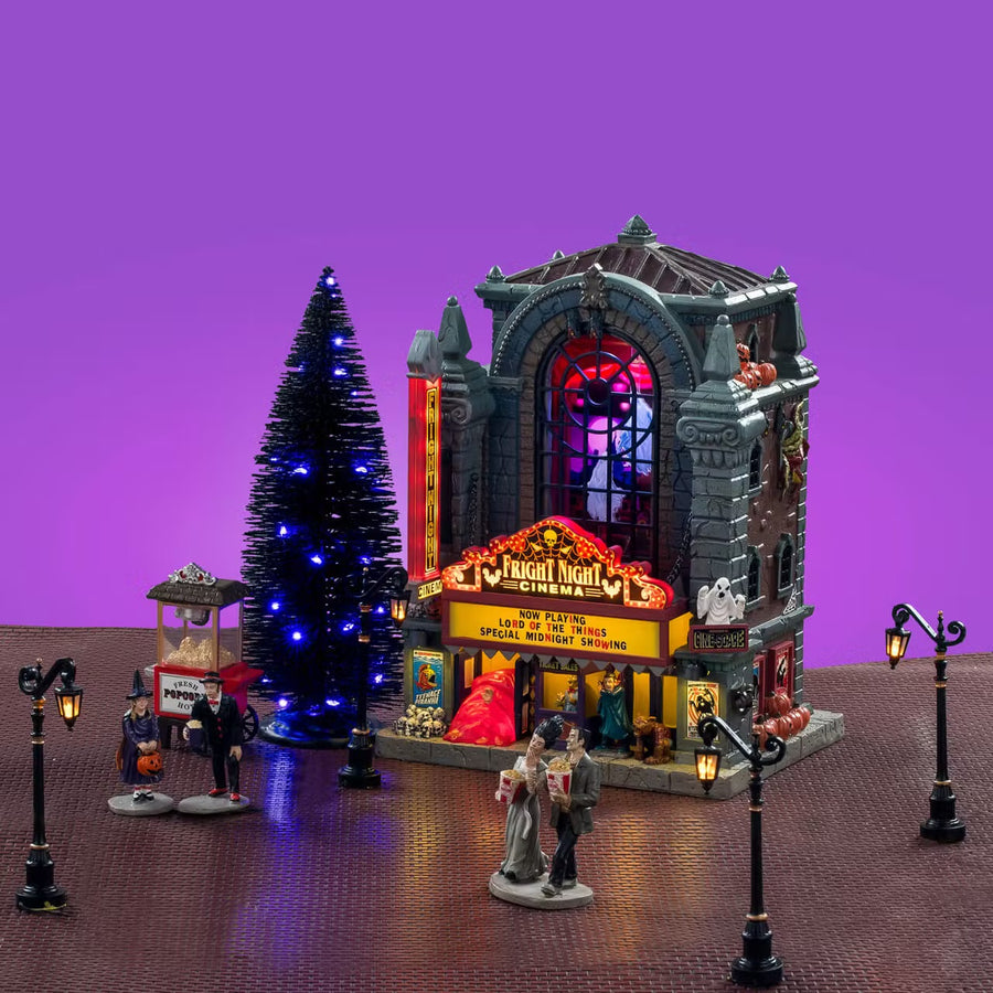 Lemax Spooky Town Halloween Village: Fright Night Cinema Set sparkle-castle