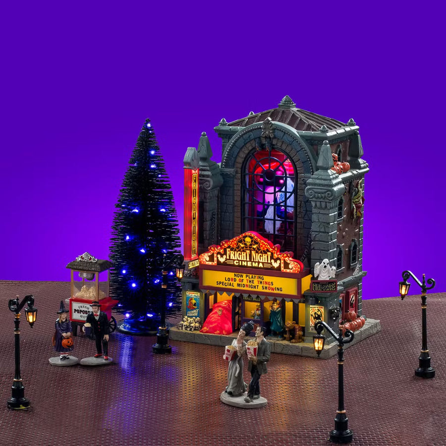 Lemax Spooky Town Halloween Village: Fright Night Cinema Set sparkle-castle