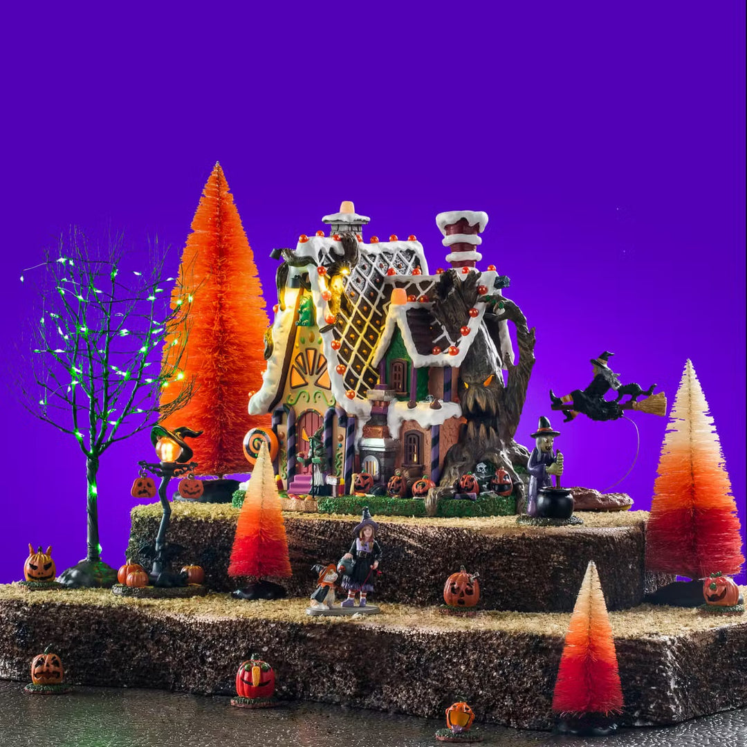 Lemax Spooky Town Halloween Village: The Candy Witch Cottage Set sparkle-castle