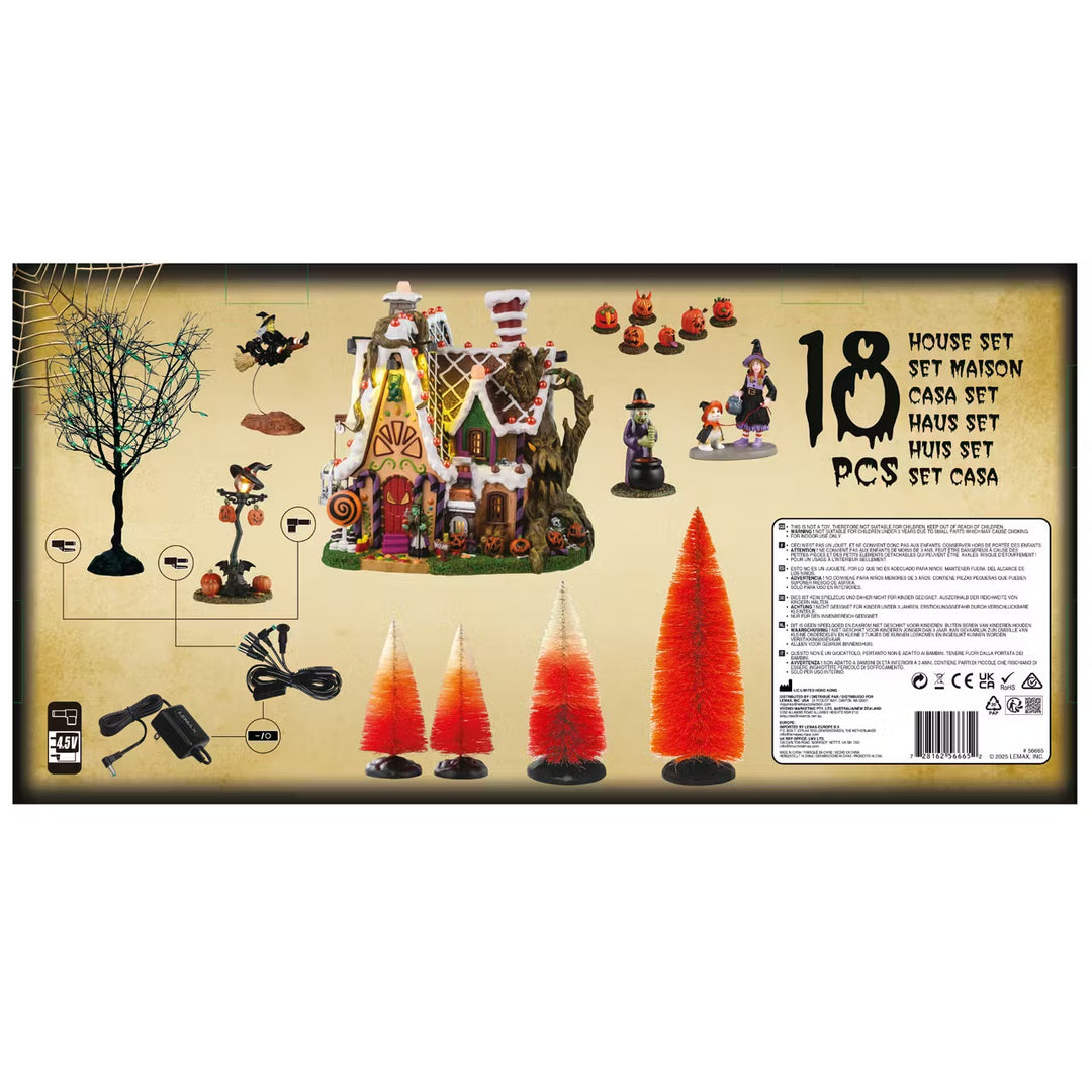 Lemax Spooky Town Halloween Village: The Candy Witch Cottage Set sparkle-castle