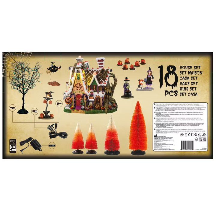 Lemax Spooky Town Halloween Village: The Candy Witch Cottage Set sparkle-castle