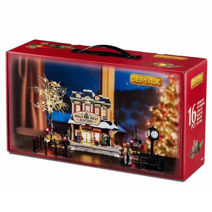 Lemax Caddington Village: Holly Jolly Junction Set sparkle-castle